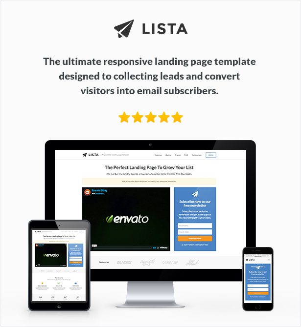 profile lista feat - Lista | Newsletter Form Landing Page